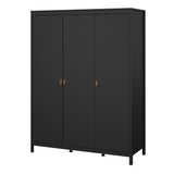 Furniture To Go Barcelona Wardrobe with 3 Doors in Matt Black