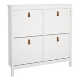 Furniture To Go Barcelona Shoe Cabinet 4 Flip Down Doors in White