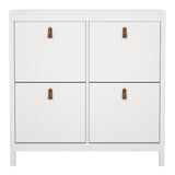 Furniture To Go Barcelona Shoe Cabinet 4 Flip Down Doors in White