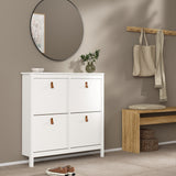 Furniture To Go Barcelona Shoe Cabinet 4 Flip Down Doors in White