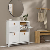 Furniture To Go Barcelona Shoe Cabinet 4 Flip Down Doors in White