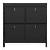 Furniture To Go Barcelona Shoe Cabinet 4 Flip Down Doors in Matt Black
