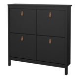 Furniture To Go Barcelona Shoe Cabinet 4 Flip Down Doors in Matt Black