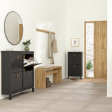 Furniture To Go Barcelona Shoe Cabinet 4 Flip Down Doors in Matt Black