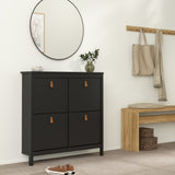 Furniture To Go Barcelona Shoe Cabinet 4 Flip Down Doors in Matt Black