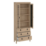 Furniture To Go Barcelona China Cabinet 2 Doors with Glass + 3 Drawers in Jackson Hickory Oak