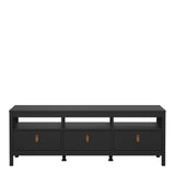Furniture To Go Barcelona TV Unit 3 Drawers in Matt Black