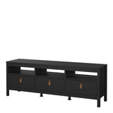 Furniture To Go Barcelona TV Unit 3 Drawers in Matt Black