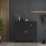 Furniture To Go Barcelona Sideboard 2 Doors 1 Drawer in Matt Black