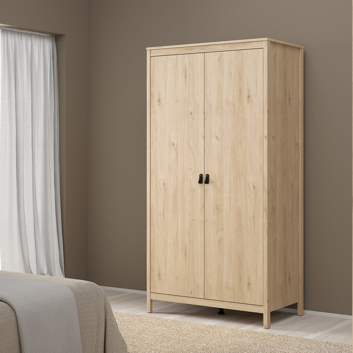 Furniture To Go Barcelona Wardrobe with 2 Doors in Jackson Hickory Oak