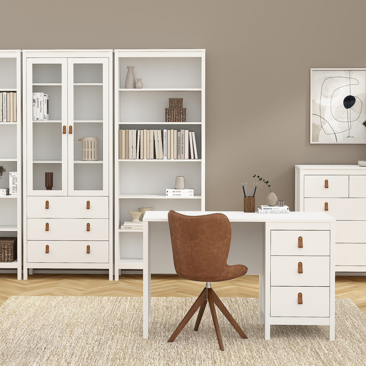 Furniture To Go Barcelona Desk 3 Drawers in White