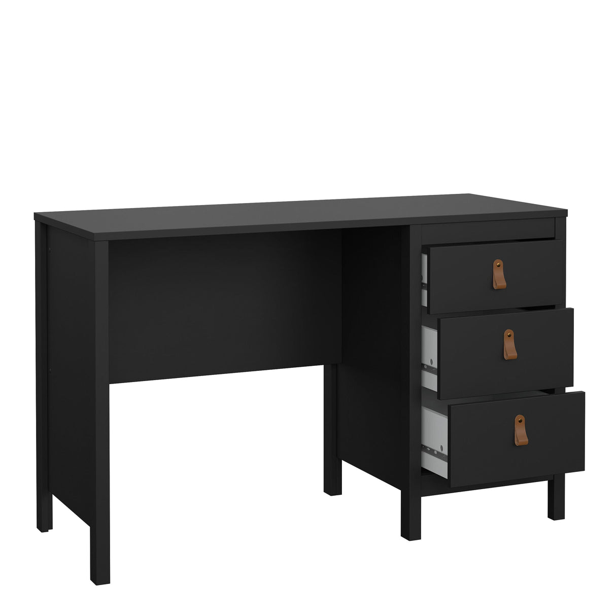 Furniture To Go Barcelona Desk 3 Drawers in Matt Black