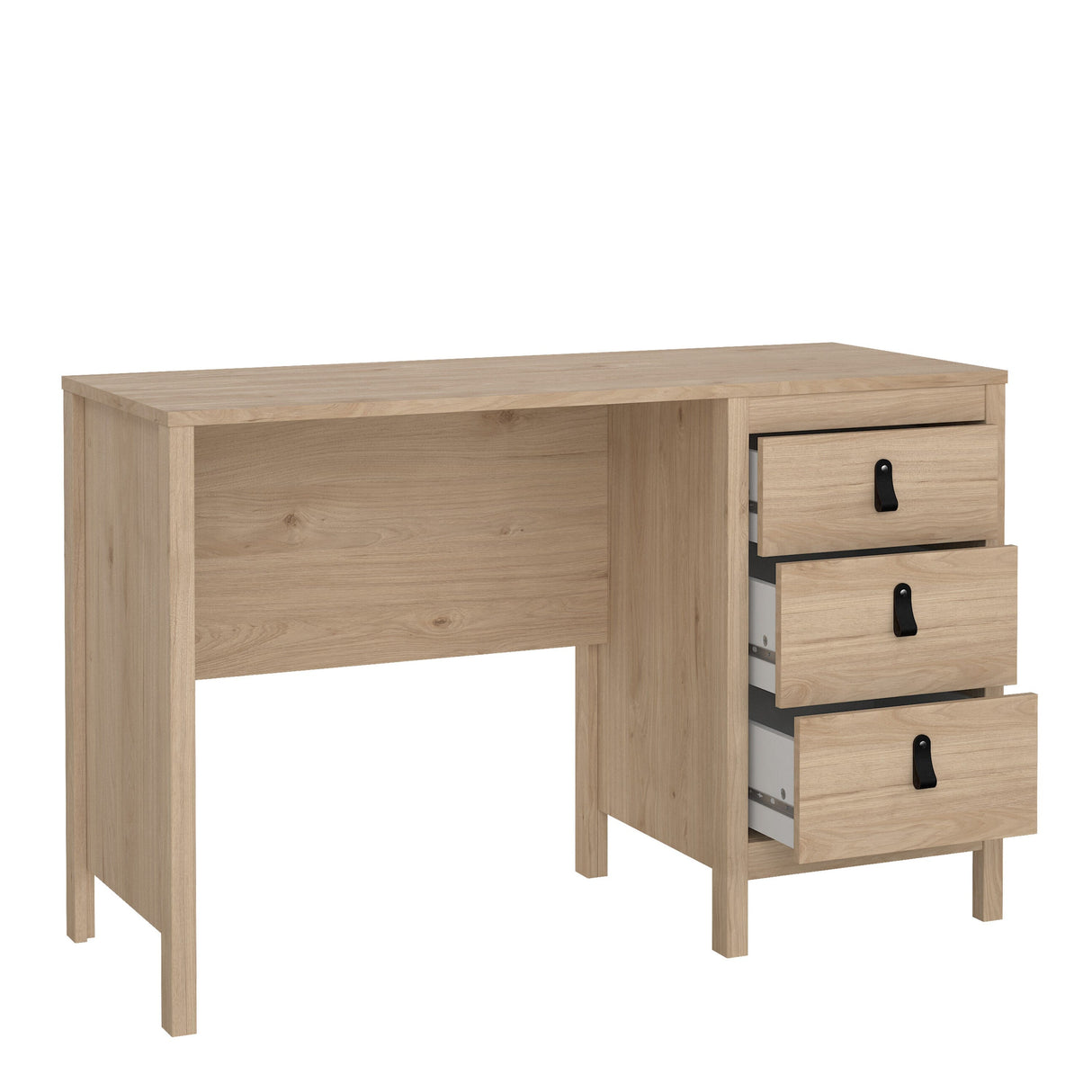 Furniture To Go Barcelona Desk 3 Drawers in Jackson Hickory Oak