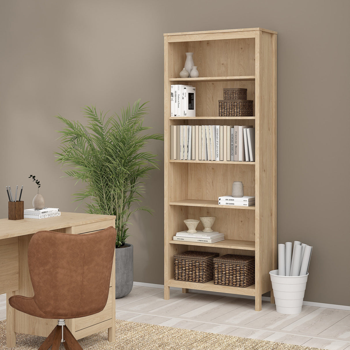 Furniture To Go Barcelona Bookcase in Jackson Hickory Oak