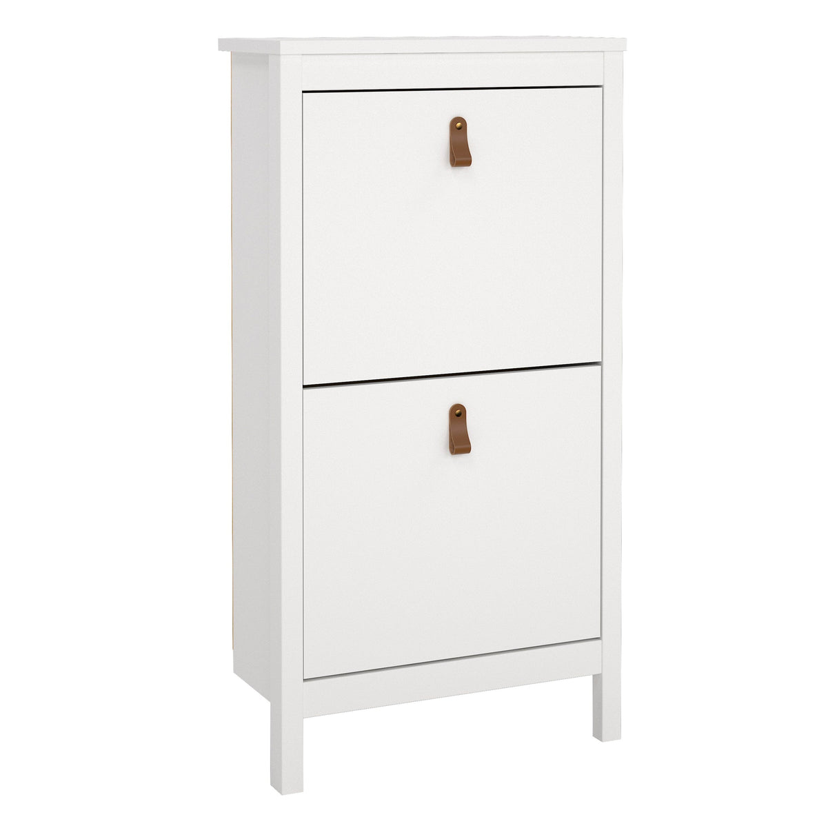 Furniture To Go Barcelona Shoe Cabinet 2 Flip Down Doors in White
