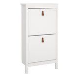 Furniture To Go Barcelona Shoe Cabinet 2 Flip Down Doors in White