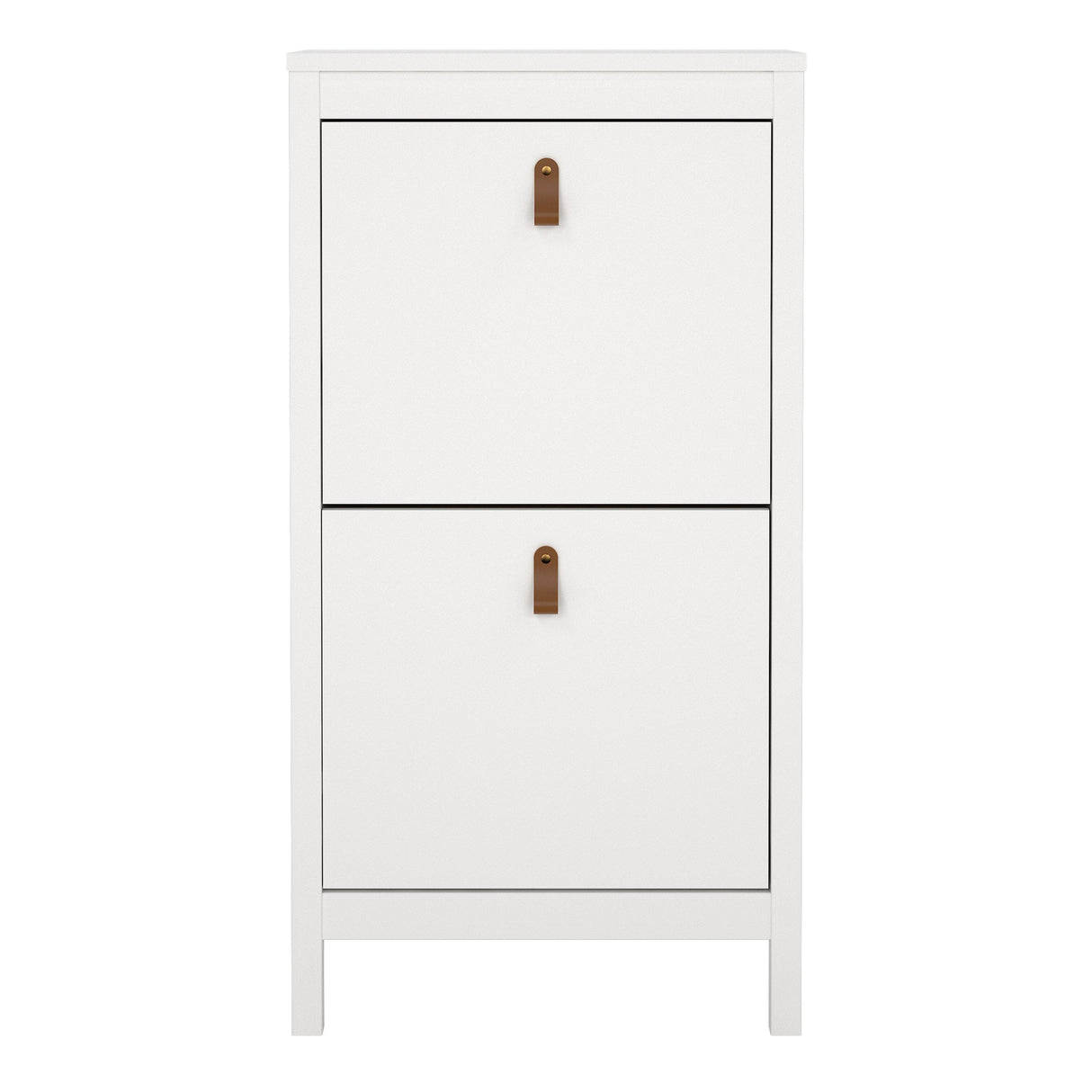 Furniture To Go Barcelona Shoe Cabinet 2 Flip Down Doors in White