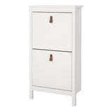 Furniture To Go Barcelona Shoe Cabinet 2 Flip Down Doors in White