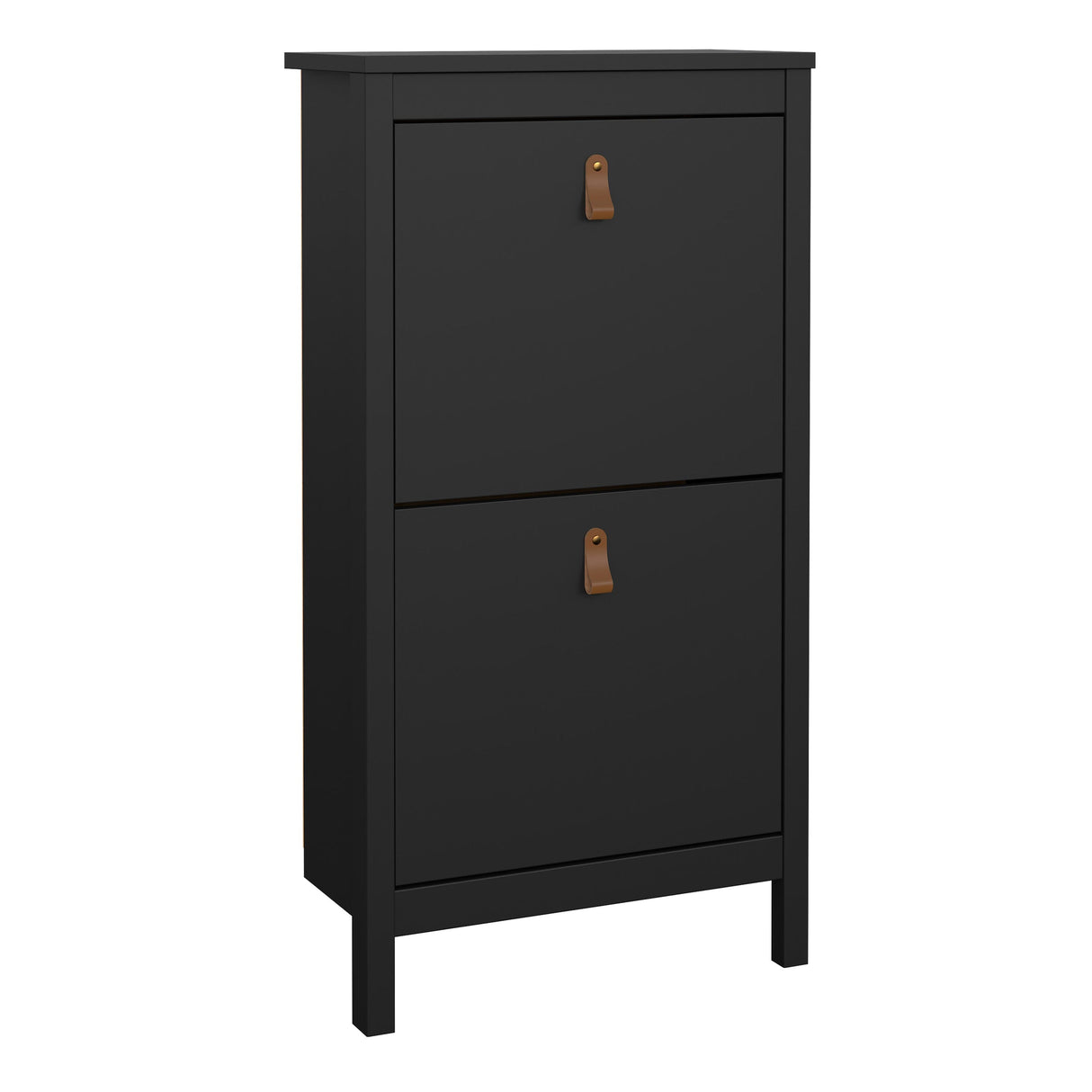 Furniture To Go Barcelona Shoe Cabinet 2 Flip Down Doors in Matt Black