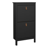 Furniture To Go Barcelona Shoe Cabinet 2 Flip Down Doors in Matt Black
