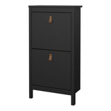 Furniture To Go Barcelona Shoe Cabinet 2 Flip Down Doors in Matt Black