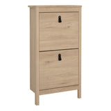 Furniture To Go Barcelona Shoe Cabinet 2 Flap Doors in Jackson Hickory Oak