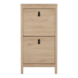 Furniture To Go Barcelona Shoe Cabinet 2 Flap Doors in Jackson Hickory Oak