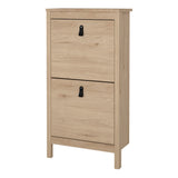Furniture To Go Barcelona Shoe Cabinet 2 Flap Doors in Jackson Hickory Oak