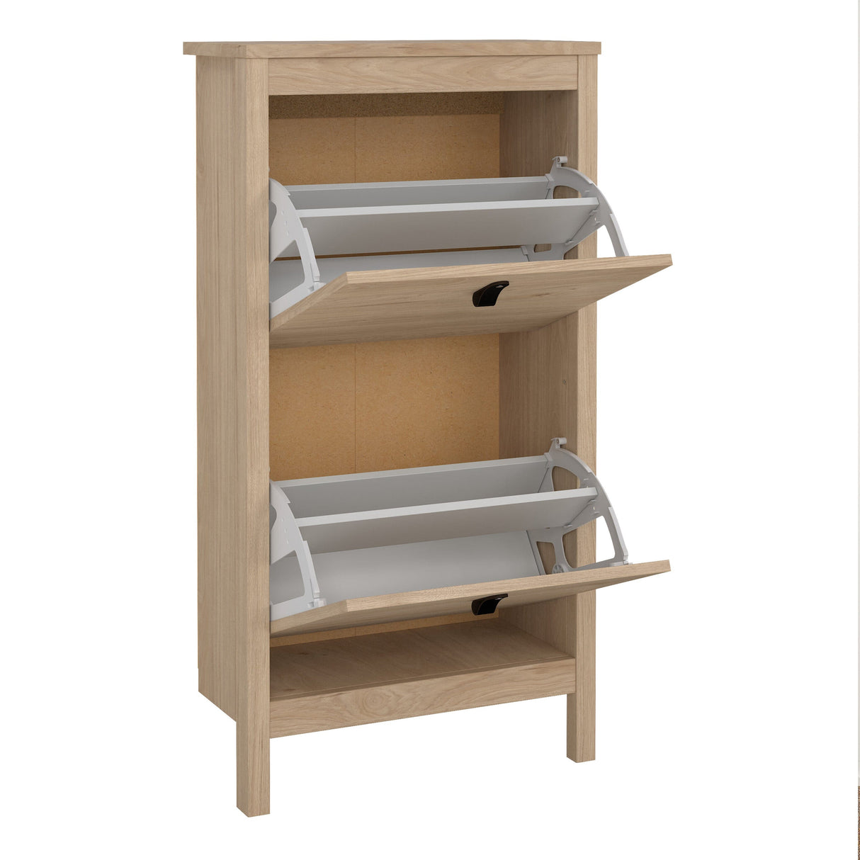 Furniture To Go Barcelona Shoe Cabinet 2 Flap Doors in Jackson Hickory Oak