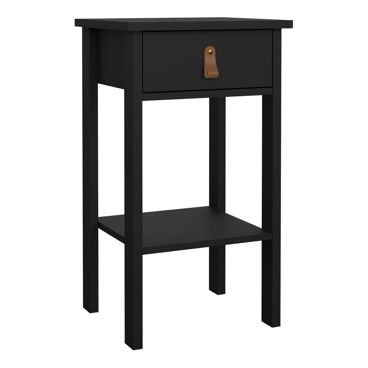 Furniture To Go Barcelona Bedside Table with 1 Drawer in Matt Black