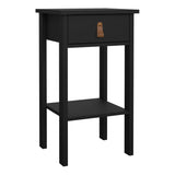 Furniture To Go Barcelona Bedside Table with 1 Drawer in Matt Black