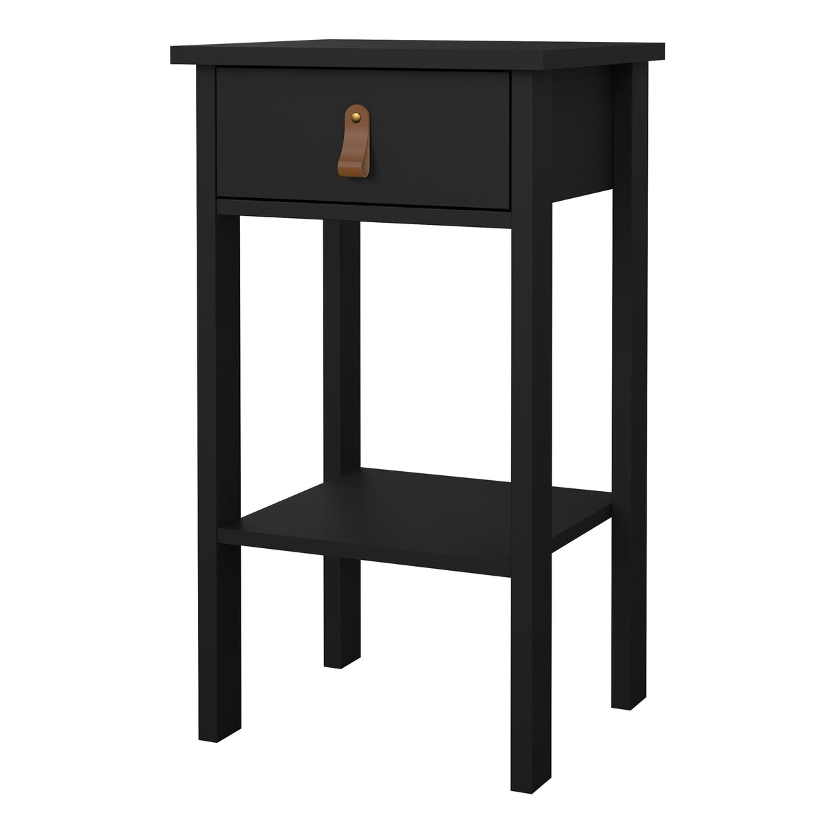 Furniture To Go Barcelona Bedside Table with 1 Drawer in Matt Black