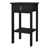 Furniture To Go Barcelona Bedside Table with 1 Drawer in Matt Black
