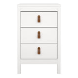 Furniture To Go Barcelona Bedside Table 3 Drawers in White