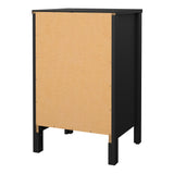 Furniture To Go Barcelona Bedside Table 3 Drawers in Matt Black