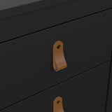 Furniture To Go Barcelona Bedside Table 3 Drawers in Matt Black