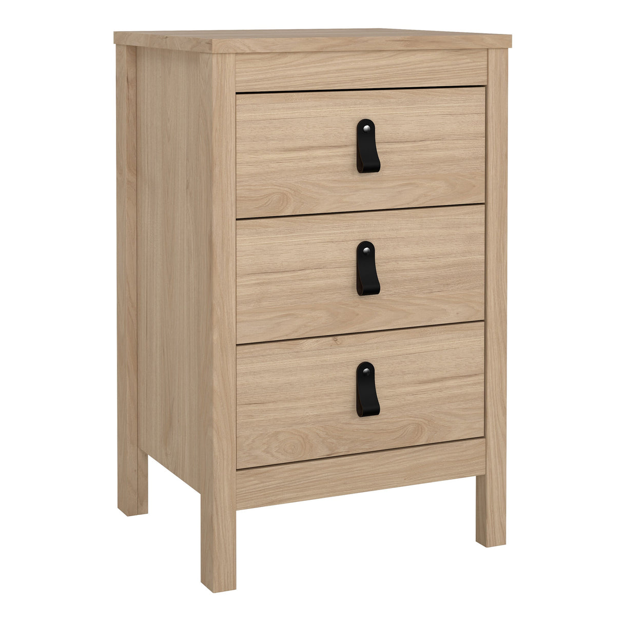 Furniture To Go Barcelona Bedside Table 3 Drawers in Jackson Hickory Oak