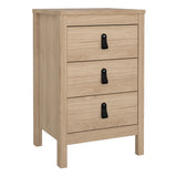 Furniture To Go Barcelona Bedside Table 3 Drawers in Jackson Hickory Oak