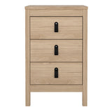 Furniture To Go Barcelona Bedside Table 3 Drawers in Jackson Hickory Oak