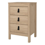 Furniture To Go Barcelona Bedside Table 3 Drawers in Jackson Hickory Oak