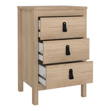 Furniture To Go Barcelona Bedside Table 3 Drawers in Jackson Hickory Oak