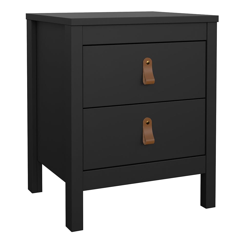 Furniture To Go Barcelona Package - Bedside Table 2 Drawers + Chest 5 Drawers + Wardrobe with 3 Doors in Matt Black
