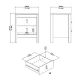 Furniture To Go Barcelona Package - Bedside Table 2 Drawers + Chest 5 Drawers + Wardrobe with 3 Doors in Matt Black