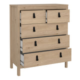 Furniture To Go Barcelona Package - Bedside Table 2 Drawers + Chest 5 Drawers + 2 Door Wardrobe in Jackson Hickory Oak