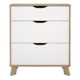 Furniture To Go Ikast Chest 3 Drawers in Jackson Hickory and White