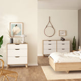 Furniture To Go Ikast Chest 3 Drawers in Jackson Hickory and White