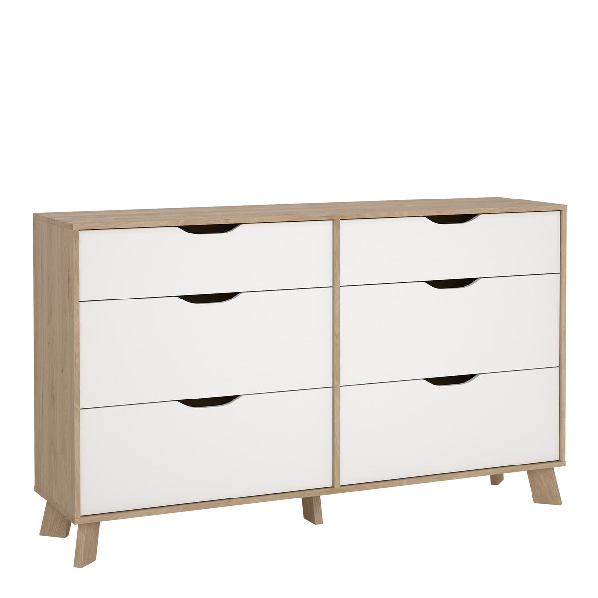 Furniture To Go Ikast 6 Drawers Double Dresser in Jackson Hickory and White