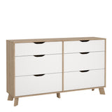 Furniture To Go Ikast 6 Drawers Double Dresser in Jackson Hickory and White