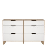 Furniture To Go Ikast 6 Drawers Double Dresser in Jackson Hickory and White