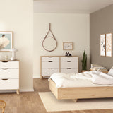 Furniture To Go Ikast 6 Drawers Double Dresser in Jackson Hickory and White